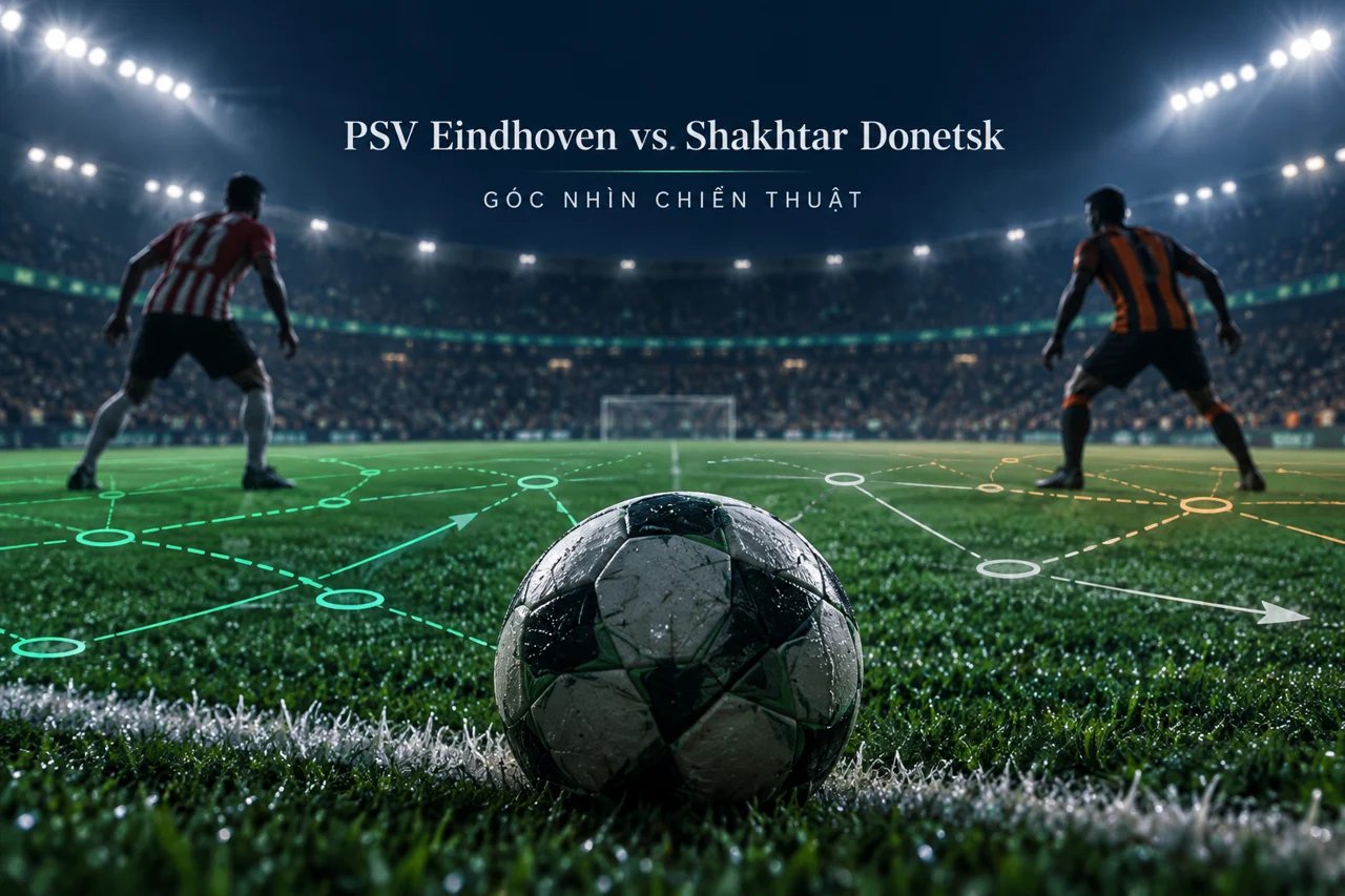 Ảnh minh họa góc nhìn chiến thuật: PSV Eindhoven vs Shakhtar Donetsk.